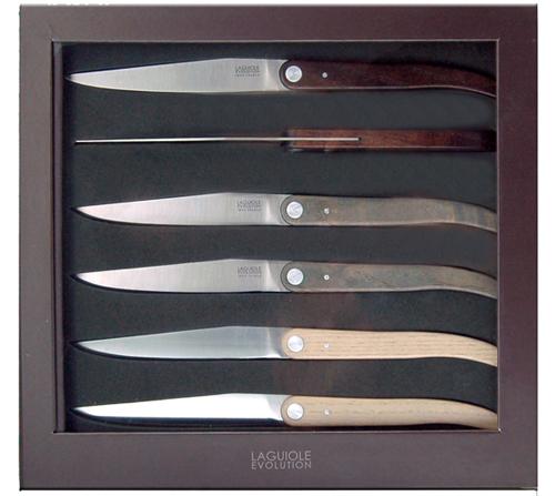 Coffret 6 Couteaux à Steak Laguiole Evolution Acidulé Tarrerias Bonjean Bois 11,5 cm
